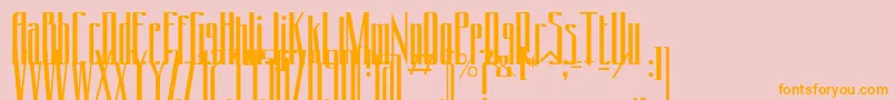 フォントConydecor – オレンジの文字がピンクの背景にあります。