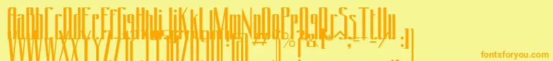 Conydecor-Schriftart – Orangefarbene Schriften auf gelbem Hintergrund