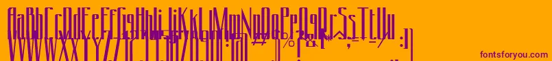 Conydecor-fontti – violetit fontit oranssilla taustalla