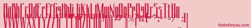 Conydecor-fontti – punaiset fontit vaaleanpunaisella taustalla