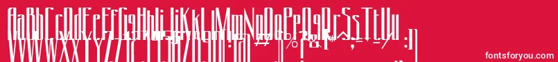 Conydecor-fontti – valkoiset fontit punaisella taustalla