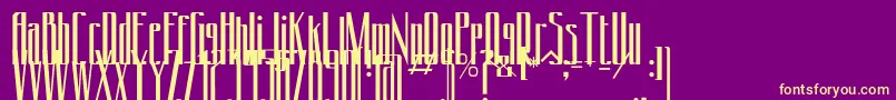 Conydecor-fontti – keltaiset fontit violetilla taustalla
