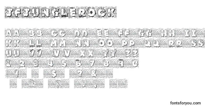 Czcionka Jfjunglerock – alfabet, cyfry, specjalne znaki