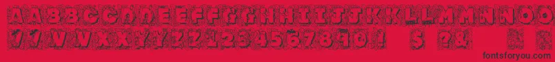 Jfjunglerock-Schriftart – Schwarze Schriften auf rotem Hintergrund