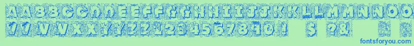 Jfjunglerock Font – Blue Fonts on Green Background