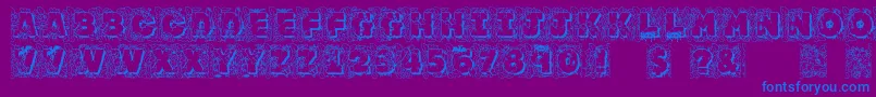 Шрифт Jfjunglerock – синие шрифты на фиолетовом фоне