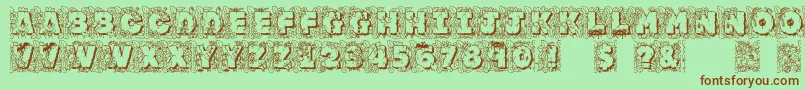 Jfjunglerock Font – Brown Fonts on Green Background