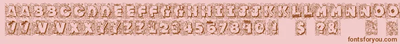 Jfjunglerock-Schriftart – Braune Schriften auf rosa Hintergrund