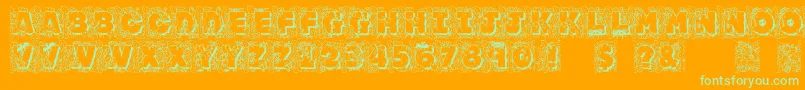 Jfjunglerock-Schriftart – Grüne Schriften auf orangefarbenem Hintergrund