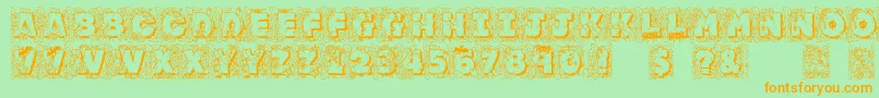 Jfjunglerock Font – Orange Fonts on Green Background