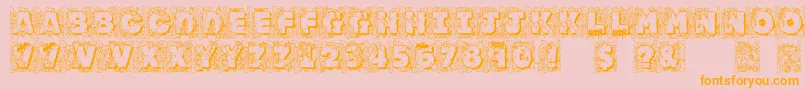 Jfjunglerock-Schriftart – Orangefarbene Schriften auf rosa Hintergrund