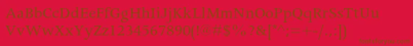 フォントApollomtstd – 赤い背景に茶色の文字
