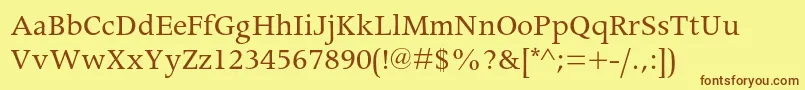 Apollomtstd Font – Brown Fonts on Yellow Background