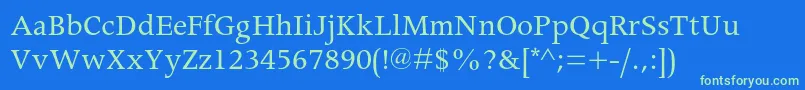 Apollomtstd Font – Green Fonts on Blue Background