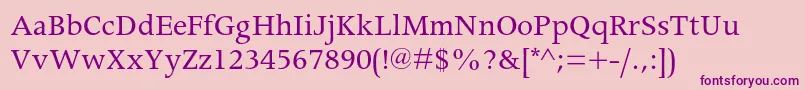 フォントApollomtstd – ピンクの背景に紫のフォント