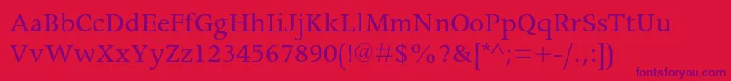 Apollomtstd Font – Purple Fonts on Red Background