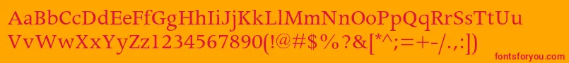 Apollomtstd Font – Red Fonts on Orange Background