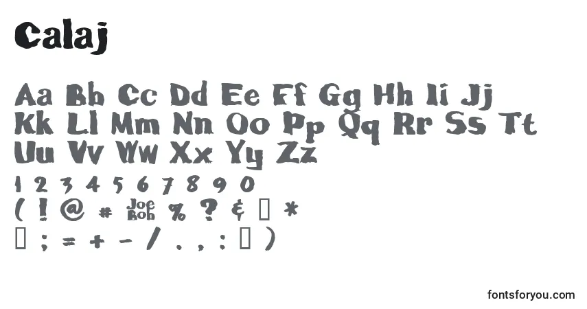 Calaj-fontti – aakkoset, numerot, erikoismerkit