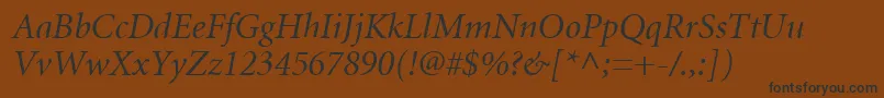 MnonI Font – Black Fonts on Brown Background