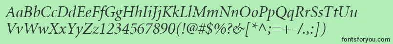 MnonI Font – Black Fonts on Green Background