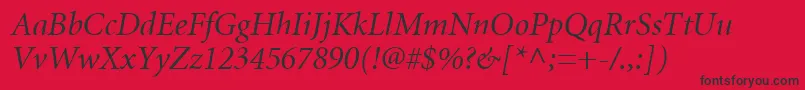 MnonI Font – Black Fonts on Red Background