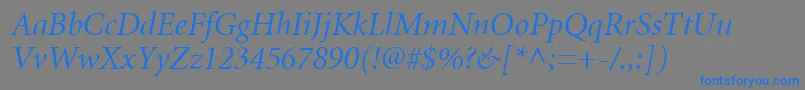 MnonI Font – Blue Fonts on Gray Background