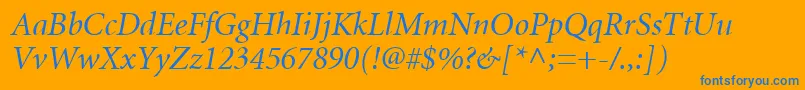 MnonI Font – Blue Fonts on Orange Background