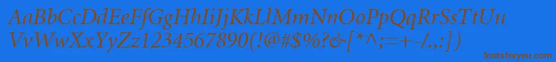 MnonI Font – Brown Fonts on Blue Background