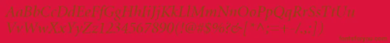 MnonI Font – Brown Fonts on Red Background