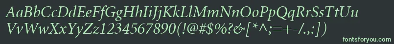 MnonI Font – Green Fonts on Black Background