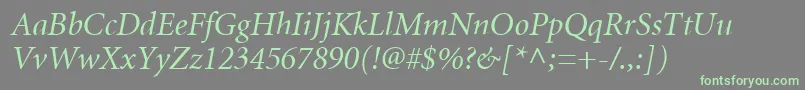 MnonI Font – Green Fonts on Gray Background