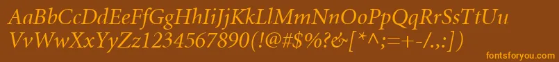 MnonI Font – Orange Fonts on Brown Background