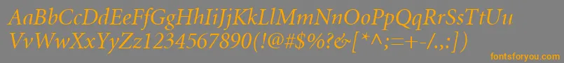 MnonI Font – Orange Fonts on Gray Background