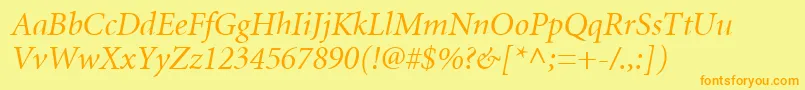 MnonI Font – Orange Fonts on Yellow Background