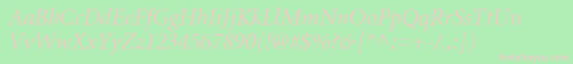 MnonI Font – Pink Fonts on Green Background