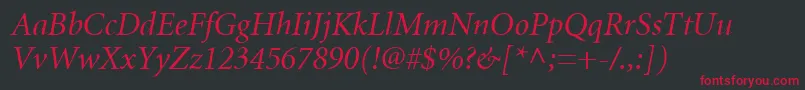 MnonI Font – Red Fonts on Black Background