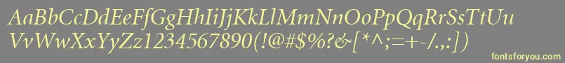 MnonI Font – Yellow Fonts on Gray Background
