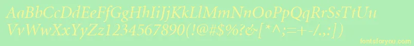 MnonI Font – Yellow Fonts on Green Background