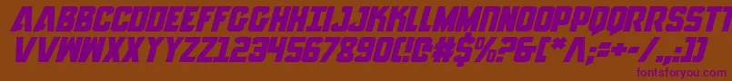 AnitllesExpandedItalic Font – Purple Fonts on Brown Background