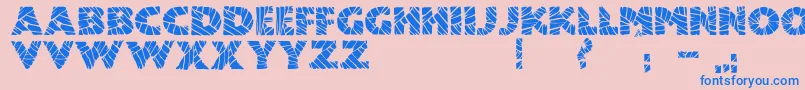 フォントJmhMummyFill – ピンクの背景に青い文字