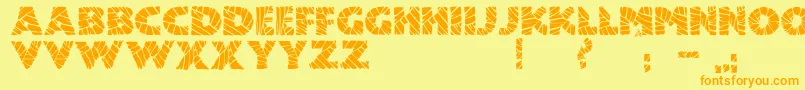 JmhMummyFill-Schriftart – Orangefarbene Schriften auf gelbem Hintergrund