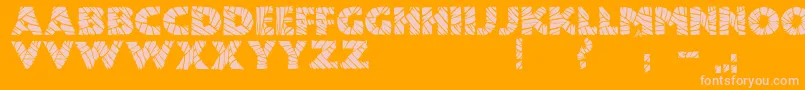 フォントJmhMummyFill – オレンジの背景にピンクのフォント
