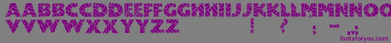 フォントJmhMummyFill – 紫色のフォント、灰色の背景