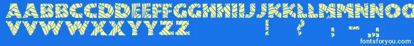 JmhMummyFill-Schriftart – Gelbe Schriften auf blauem Hintergrund