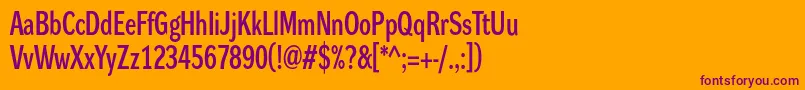 DynagrotesklcBold Font – Purple Fonts on Orange Background