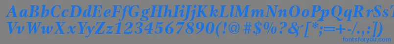 フォントGameBolditalic – 灰色の背景に青い文字