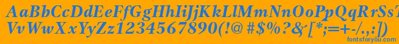 フォントGameBolditalic – オレンジの背景に青い文字