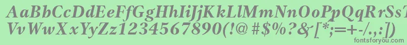 フォントGameBolditalic – 緑の背景に灰色の文字