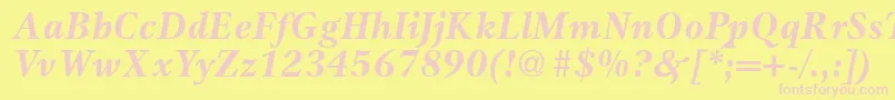 GameBolditalic Font – Pink Fonts on Yellow Background