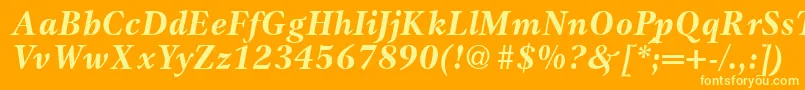 GameBolditalic Font – Yellow Fonts on Orange Background